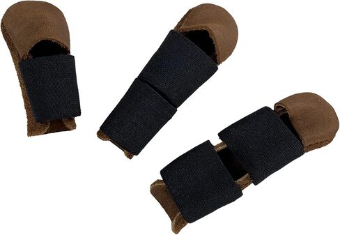 Thumb and Finger Guards (3 Pieces), Comfortable Protection for Fingers, Full Grain Leather, Handmade Carpenter Carving Accessories, Bourbon Brown in Saudi Arabia