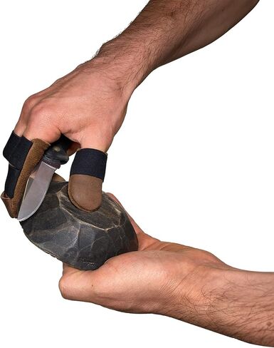 Thumb and Finger Guards (3 Pieces), Comfortable Protection for Fingers, Full Grain Leather, Handmade Carpenter Carving Accessories, Bourbon Brown in Saudi Arabia