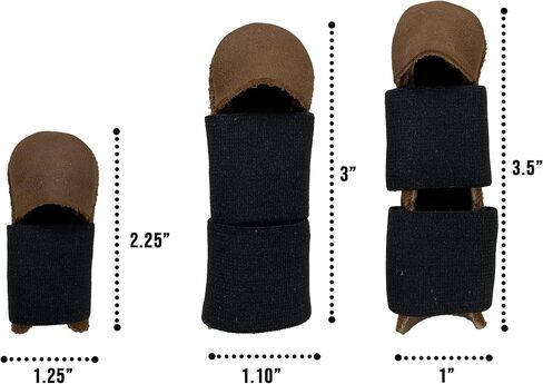 Thumb and Finger Guards (3 Pieces), Comfortable Protection for Fingers, Full Grain Leather, Handmade Carpenter Carving Accessories, Bourbon Brown in Saudi Arabia