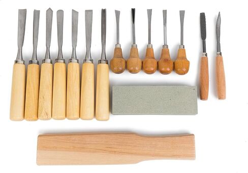 Fving Wood Carving Tools Set of 16, Chisels with Canvas Case,Gouges and Woodworking Chisel Set with Sharpening Stone and Wooden Blocks for Beginners Professionals, Wood Carving Kit in Saudi Arabia