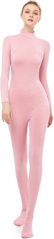 Long Sleeve Unitard Mock Turtleneck Footed Spandex Bodysuit Costume Jumpsuit Adult Unisex in Saudi Arabia