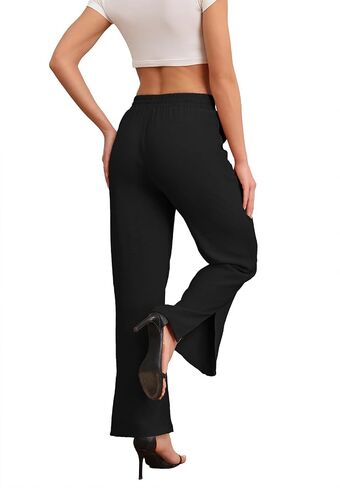 DILIUXING Women's Wide Leg Lounge Pants with Pockets Side Slits Lightweight High Waisted Loose Trouser in Saudi Arabia