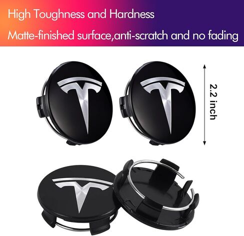 أغطية مركز العجلة/أغطية محور العجلة غطاء مركزي لطراز Tesla 3، Y، S/X، مع 4 أغطية مركزية فضية + 20 أغطية صامولة للعجلة ملحقات Tesla in Kuwait