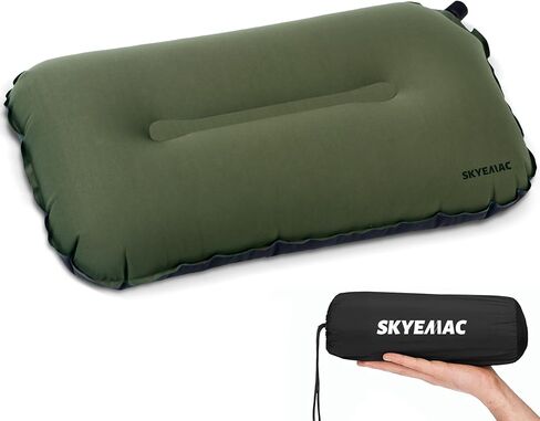 Inflatable Camping Pillow for Sleeping - Self Inflating Travel Camp Pillow Ultralight Backpacking Pillow Blow Up Air Pillow for Neck Lumbar Support with Carry Bag in Kuwait