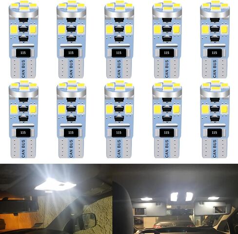 UNXMRFF - Super Bright 194 LED Bulb Amber/Yellow Canbus Error Free, T10 168 2825 W5W LED Bulbs for Interior Car Light Bulbs Dome Map License Plate Trunk Cargo Lights, (10PCS) in Saudi Arabia