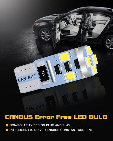 UNXMRFF - Super Bright 194 LED Bulb Amber/Yellow Canbus Error Free, T10 168 2825 W5W LED Bulbs for Interior Car Light Bulbs Dome Map License Plate Trunk Cargo Lights, (10PCS) in Saudi Arabia