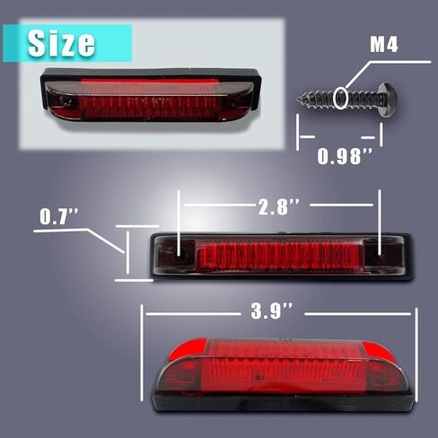 7 قطعة أضواء علامة LED العنبر + 7 قطعة أضواء LED الحمراء للشاحنات والمقطورات RV سيارة حافلة القوارب البحرية 12 فولت أضواء جانبية led in Kuwait