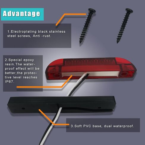 7 قطعة أضواء علامة LED العنبر + 7 قطعة أضواء LED الحمراء للشاحنات والمقطورات RV سيارة حافلة القوارب البحرية 12 فولت أضواء جانبية led in Kuwait