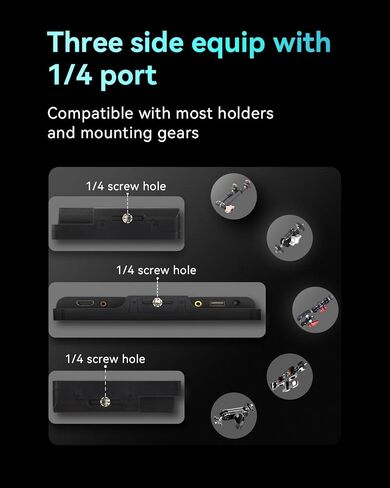 شاشة كاميرا Portkeys HD7H الميدانية مقاس 7 بوصات 1000nit عالية السطوع مع مفاتيح اختصار علوية مناسبة لمعظم حامل حامل DSLR لبطارية NP-F 970/750/550 in Kuwait