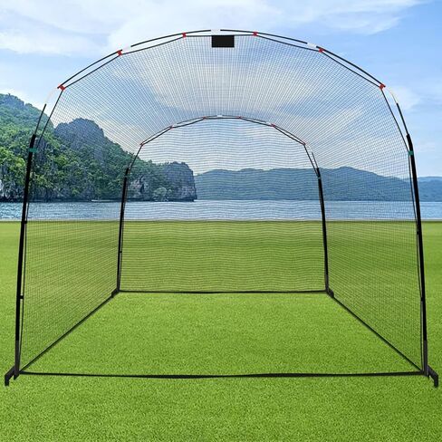 Baseball Batting Cage,Heavy Duty Baseball Training Cage,Stabilized Batting Cages with Ground Inserts, Batting Cages for Backyard,13x10x8ft in Saudi Arabia