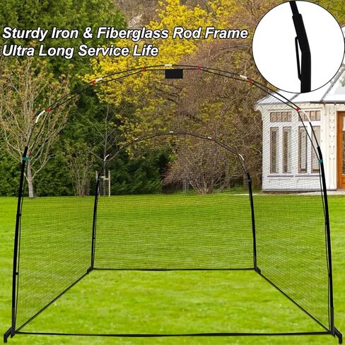 Baseball Batting Cage,Heavy Duty Baseball Training Cage,Stabilized Batting Cages with Ground Inserts, Batting Cages for Backyard,13x10x8ft in Saudi Arabia