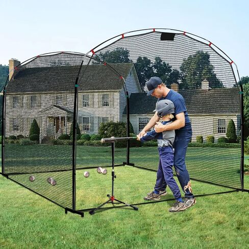 Baseball Batting Cage,Heavy Duty Baseball Training Cage,Stabilized Batting Cages with Ground Inserts, Batting Cages for Backyard,13x10x8ft in Saudi Arabia