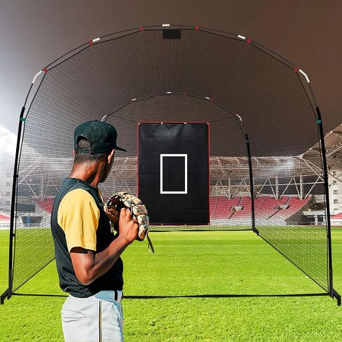 Baseball Batting Cage,Heavy Duty Baseball Training Cage,Stabilized Batting Cages with Ground Inserts, Batting Cages for Backyard,13x10x8ft in Saudi Arabia