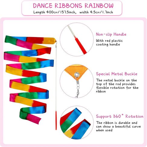 4 Pieces 26 Inch Twirling and Marching Christmas Baton - Standard Stainless Steel Mini Shaft Rod with Rubberized Tips - Complete with Dance Ribbon Streamer in Saudi Arabia