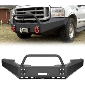 ‎KUAFU Front Bumper Assembly Compatible with 1999-2004 Ford F250 F350 F-250 F-350 Super Duty Steel Powder Coated w/Winch Plate Two Packages in Kuwait
