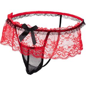 Men’s Lace Panties Underwear Sexy Low Waist Soft Pouch Lingerie for Men with Skirt Design in Saudi Arabia