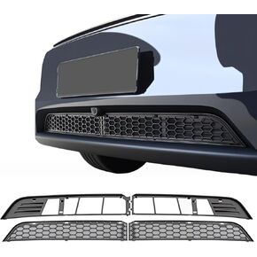 إدراج شبكة مصبغة لنموذج Tesla Y Juniper 2025 2026 ، غطاء تنفيس الهواء الأمامي مع التثبيت المفاجئ ، الإصدار القابل للفصل ， ABS Matte Black ، لا توجد أدوات مطلوبة ، ملحقات طراز Y جديد in Kuwait