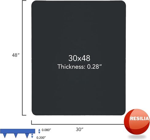 RESILIA Under Pet Cage Mat for Bird Cages, Reptile Aquariums, Dog Kennels, Water-Resistant Pad for Carpeted Floors and Surfaces, 30 Inches x 48 Inches, Black in Kuwait