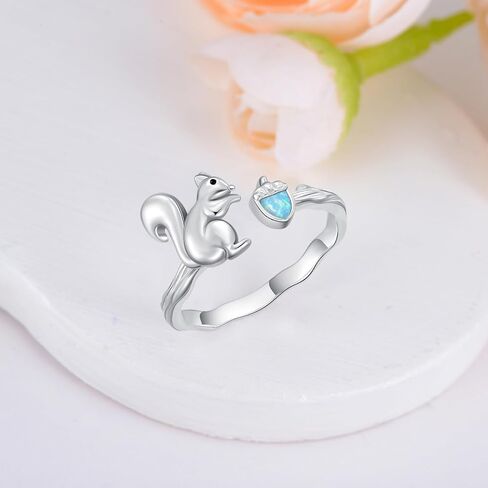 OHAYOO Dog Paw Print Ring for Women 925Sterling Silver Paw Print Moonstone Open Ring Adjustable Pet Puppy Paw Ring Jewelry for Women in Saudi Arabia