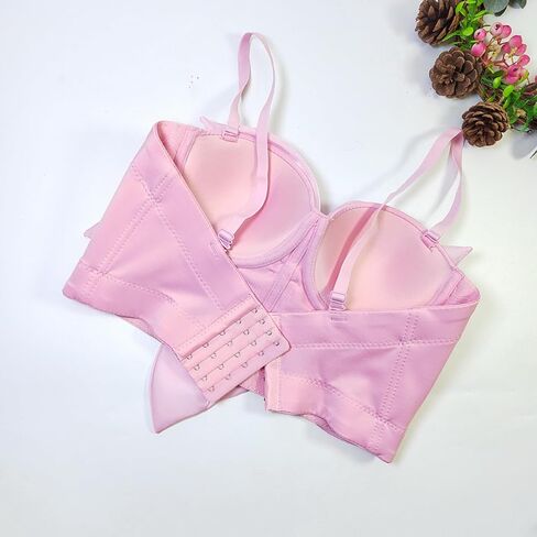 حزب المرأة المحصول الأعلى ثلاثي الأبعاد للزهور bustier الخروج من ملهى ليلي حفلة Y2K أكمام سباغيتي حزام كامي قمم كامي in Kuwait