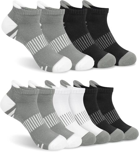 YSense Ankle Socks for Women Men, Thick Cushioned Running Athletic Cotton Socks with Moisture Wicking Low Cut No Show in Kuwait