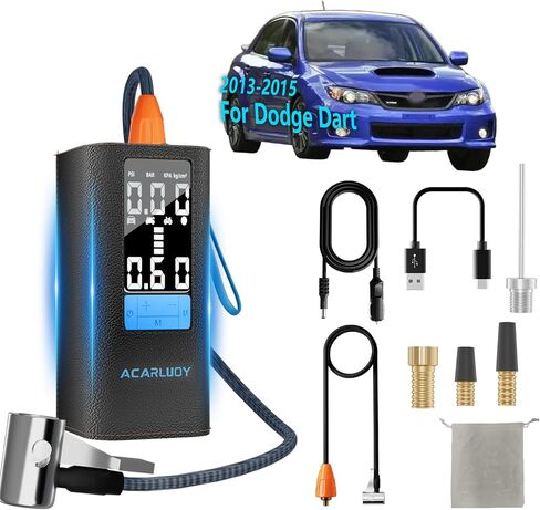 تضخم ضاغط الهواء المحمول - 150psi 6000mAh مضخة هواء اللاسلكي لإطارات السيارات ، 3x تضخم أسرع ، شاشة LCD ، تناسب دودج دارت (2013-2015) ، مضخة هواء الإطارات in Kuwait