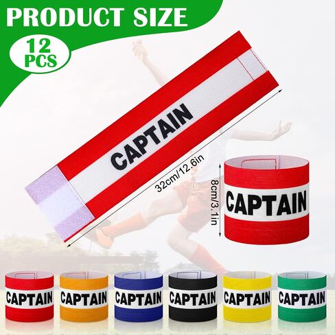 12 PCS Soccer Captain Armblics مرنة معصم معصم الكبار قائد فريق القائد القابل للتعديل in Saudi Arabia