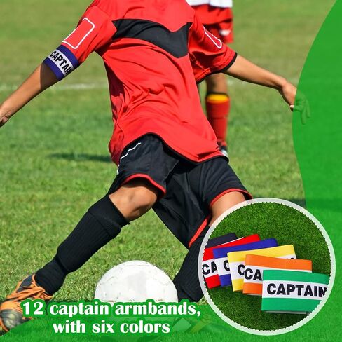 12 PCS Soccer Captain Armblics مرنة معصم معصم الكبار قائد فريق القائد القابل للتعديل in Saudi Arabia