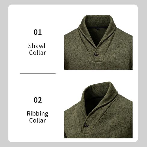 Mens Shawl Collar Pullover Sweater Slim Fit Casual Button Thermal Sweaters for Men,Casual Sweatershirt for Fall Winter in Saudi Arabia