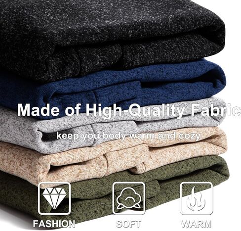 Mens Shawl Collar Pullover Sweater Slim Fit Casual Button Thermal Sweaters for Men,Casual Sweatershirt for Fall Winter in Saudi Arabia