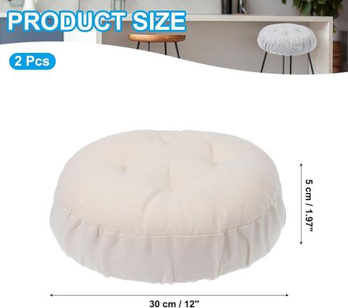 PATIKIL 2Pcs Stool Covers Round, 12" Elastic Bar Stool Cover with Band Pad Washable Stool Cushion Slipcovers Stretchy Bar Chair Seat Cover, Grey in Saudi Arabia