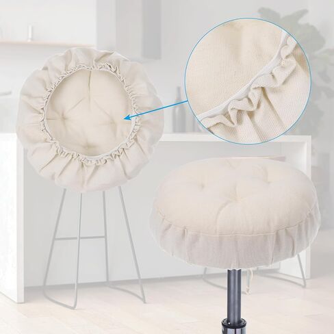 PATIKIL 2Pcs Stool Covers Round, 12" Elastic Bar Stool Cover with Band Pad Washable Stool Cushion Slipcovers Stretchy Bar Chair Seat Cover, Grey in Saudi Arabia