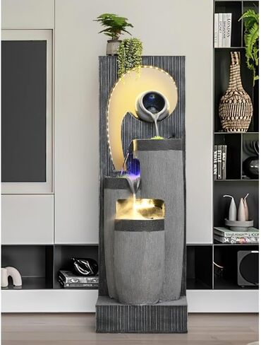 Decor Simple Flowing Fountain Circulating Water Ornaments Living Room Foyer Office Wealth Attraction Transportation Water Scenery Decoration for Entryway in Saudi Arabia
