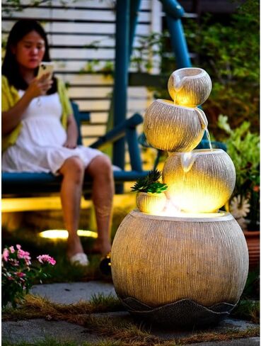 Decor Flowing Water Rockery Landscape Indoor and Outdoor Ornaments Creative Modern Fountain Home Decor Floor to Ceiling Circulation for Entryway in Saudi Arabia
