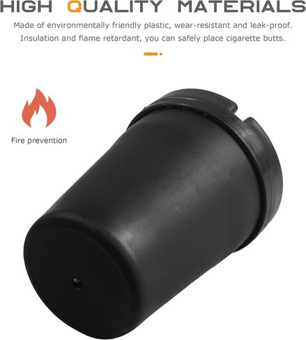 Portable Ash Tray,Smokeless Smell Proof Windproof Self-Extinguishing Car Ashtray,Car Accessories Universal Plastic Smokeless Ashtray,Suitable for Most Cars,Trucks,Vans with Cup Holders (Black) in Saudi Arabia