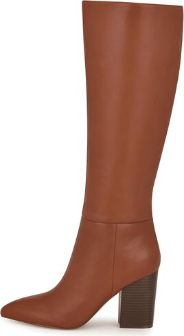 Mattiventon Knee High Boots Women Fall Tall Boots for Women Chunky Heel Pointed Toe Side Zipper Sexy Dress Date Party in Kuwait