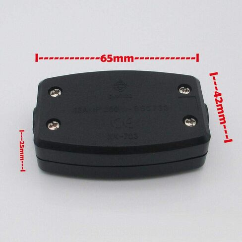 3 Terminal In-Line Connector Box - SENRISE 13A 250V Mains Electric Cable Flex Junction Box Used in Lighting, Power and Automotive Wiring (Black, 2pcs) in Saudi Arabia