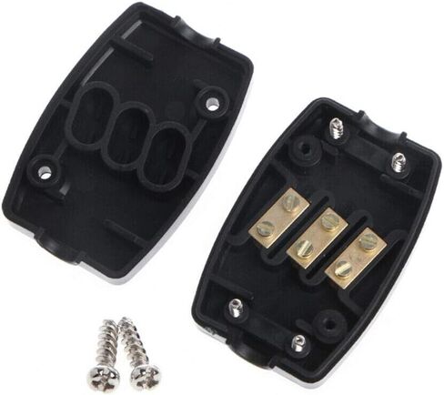 3 Terminal In-Line Connector Box - SENRISE 13A 250V Mains Electric Cable Flex Junction Box Used in Lighting, Power and Automotive Wiring (Black, 2pcs) in Saudi Arabia