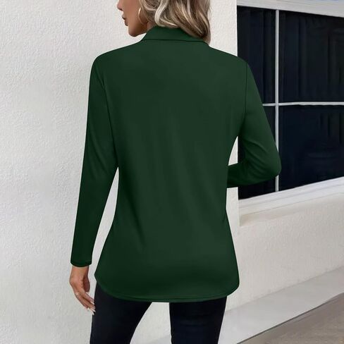 Blouses for Women Dressy Casual Long Sleeve V Neck Collared Tops Comfort Colors Golf Shirts Loose Fit Polo Shirts in Saudi Arabia