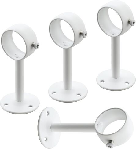 4pcs ستارة حامل قضيب القضيب قابلة للتعديل مع خطافات قضيب مع مجموعة من الفولاذ المقاوم للصدأ مثبتة على الجدار المسمار للفندق المطبخ الحمام (أسود ، 32 ملم) in Kuwait