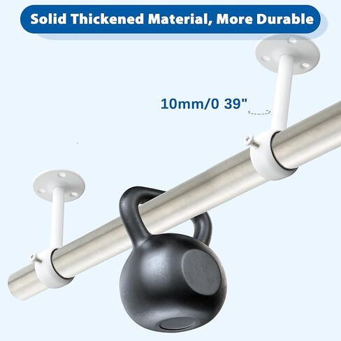 4pcs ستارة حامل قضيب القضيب قابلة للتعديل مع خطافات قضيب مع مجموعة من الفولاذ المقاوم للصدأ مثبتة على الجدار المسمار للفندق المطبخ الحمام (أسود ، 32 ملم) in Kuwait