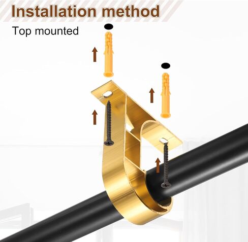 uxcell 14pcs سقف سقف القضبان حاملي ، 80 ملم قوس القضبان واحدة القضبان لمدة 1 بوصة ، قضبان الستار. in Saudi Arabia