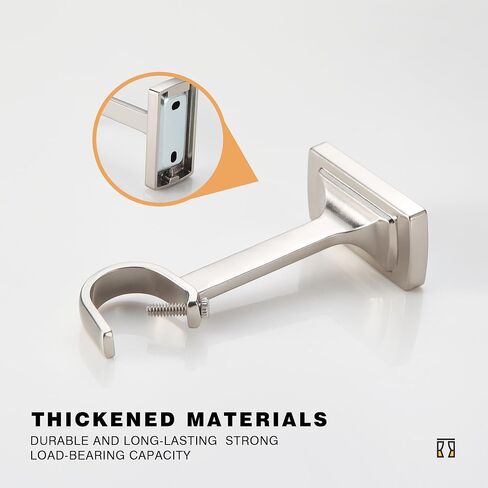3 Pieces Heavy Duty Adjustable Curtain Rod Brackets, Hardware Curtain Rod Holders, Brushed Nickel Curtain Rod Hooks for Wall in Saudi Arabia
