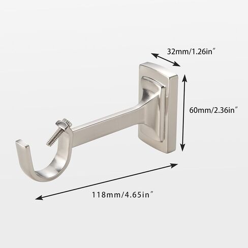 3 Pieces Heavy Duty Adjustable Curtain Rod Brackets, Hardware Curtain Rod Holders, Brushed Nickel Curtain Rod Hooks for Wall in Saudi Arabia