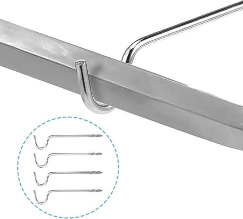 4 PCS Curtain Rod Support, 2-1/2 Inch Single Metal Curtain Rod Brackets for Wall without Screws, Wall Mounted Curtains Rods Holders Hardware for Bathroom Bedroom Livingroom Kitchen Office (Silver) in Saudi Arabia
