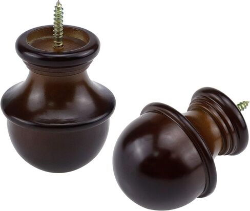 T Tulead Startain Rod Molders Wood Rod Bracket Head Brown Strapery Rod Rod Pack of 2 in Kuwait