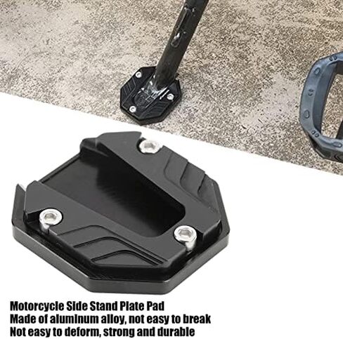 Motorcycle Kickstand Plate, Aluminium Alloy Side Stand Extension Plate High Strength Pad Support Accessory for Parking on Hot Pavement, Grass, Soft Ground and More in Saudi Arabia