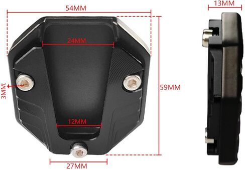 Motorcycle Kickstand Plate, Aluminium Alloy Side Stand Extension Plate High Strength Pad Support Accessory for Parking on Hot Pavement, Grass, Soft Ground and More in Saudi Arabia