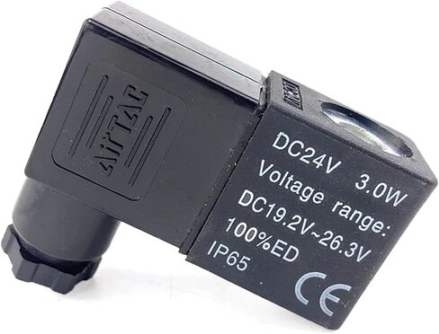 الجزء الكهربائي لفائف الملف اللولبي للهواء الهوائي الأسود 4V210-08 DC12V DC24V AC36V AC110V AC220V AC380V (DC12V) in Kuwait