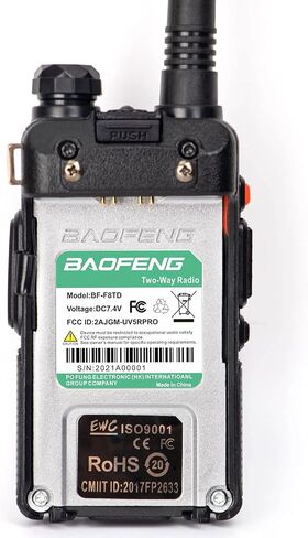 راديو BAOFENG 5RM 10W طويل المدى - جهاز استقبال الطقس المحمول NOAA UV-5R المحسن، بطارية قابلة لإعادة الشحن 2500 مللي أمبير في الساعة، شحن USB-C، 999CH (عبوتان) in Saudi Arabia